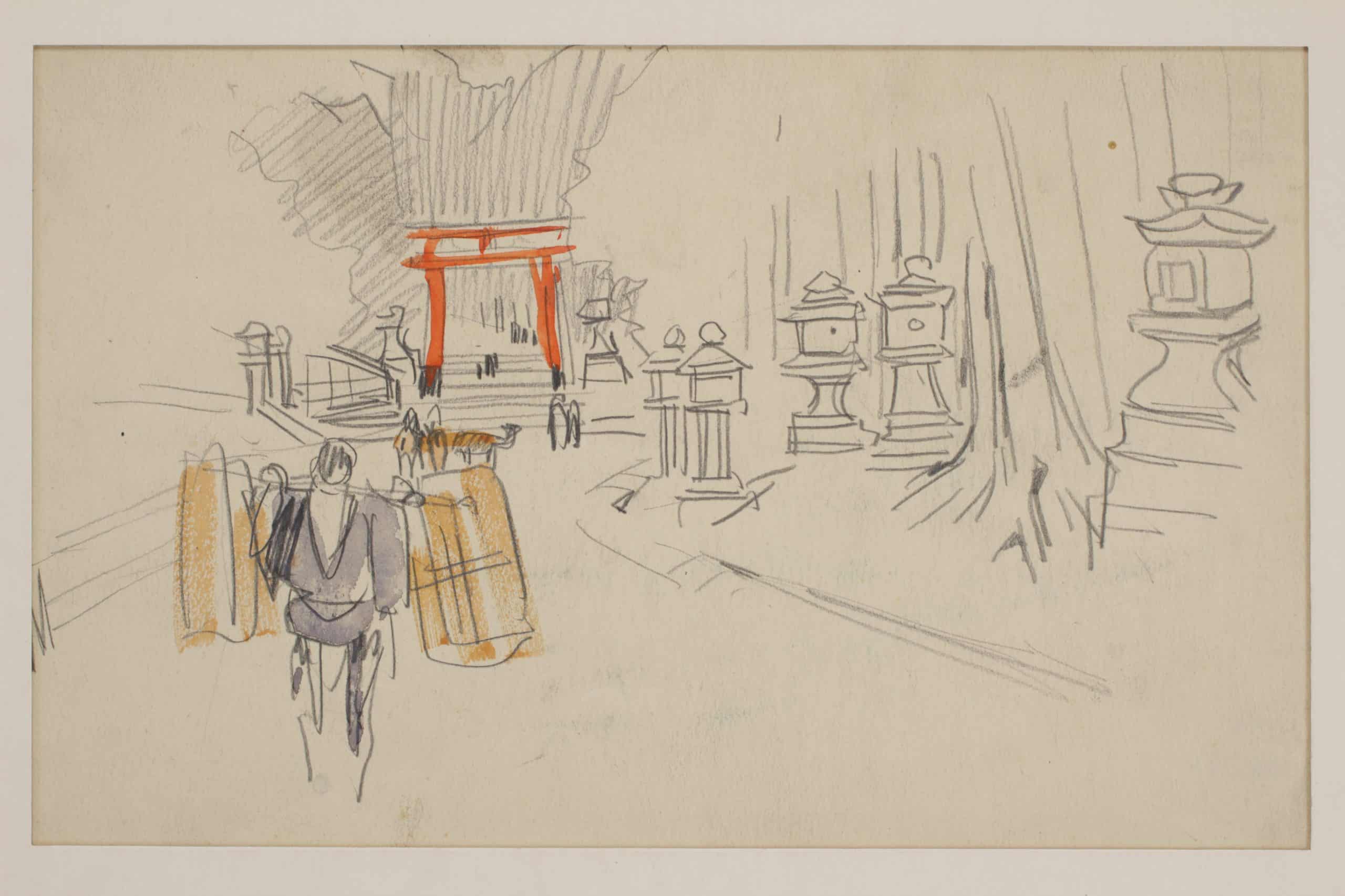 Montée vers le deuxième Torii du Kasuga, Nara, Mathurin Méheut